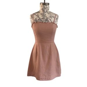 Reformation Ava Ruffle Linen Mini Dress Blush Size 4